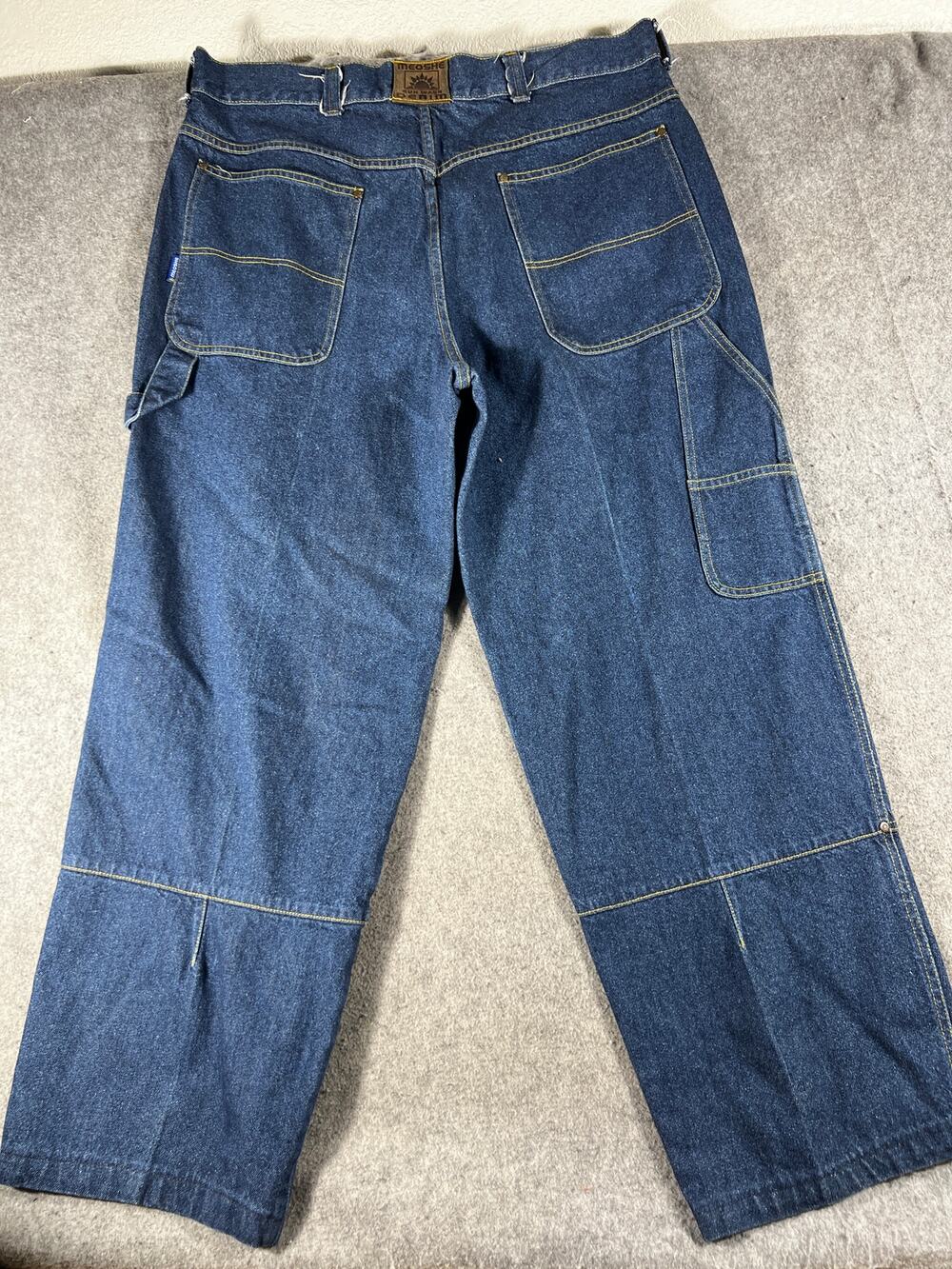 Vintage Y2K Meoshe Carpenter Jeans Mens 42 Blue Baggy Wide Leg Skater Utility